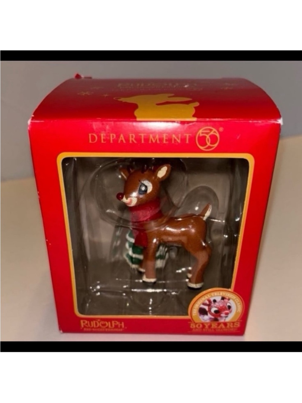 Rudolph the red nose, reindeer ornament brand new 50th year anniversary edition